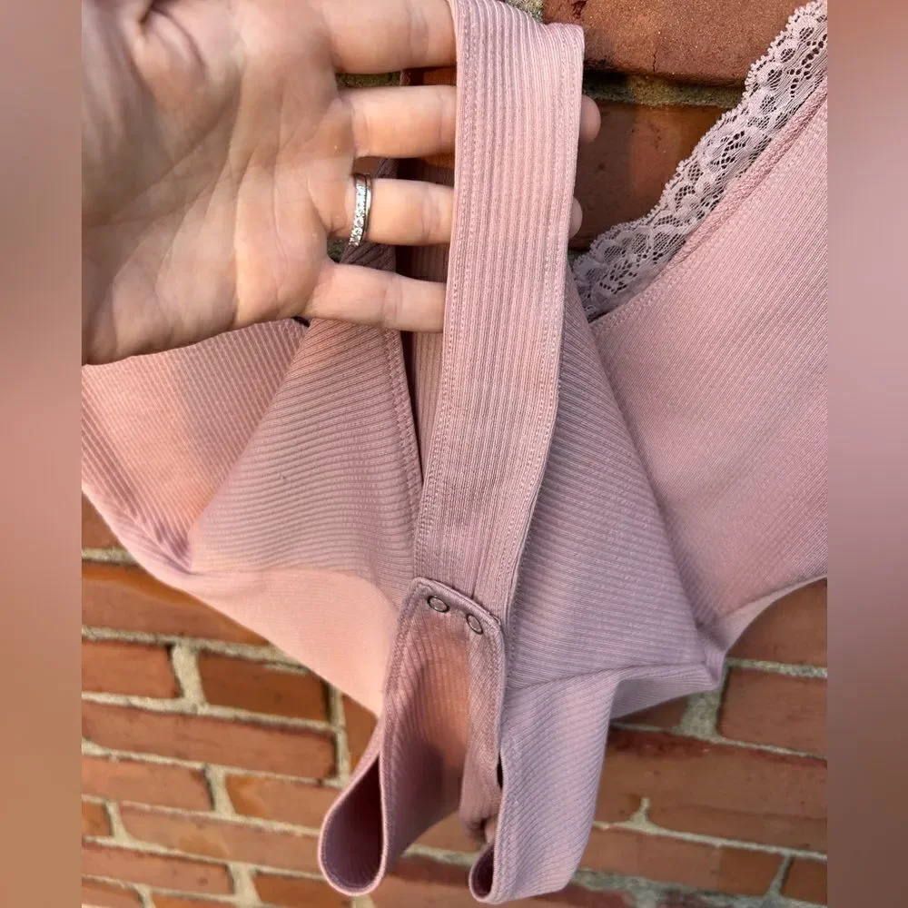 Free People First Call Blush Pink Bodysuit